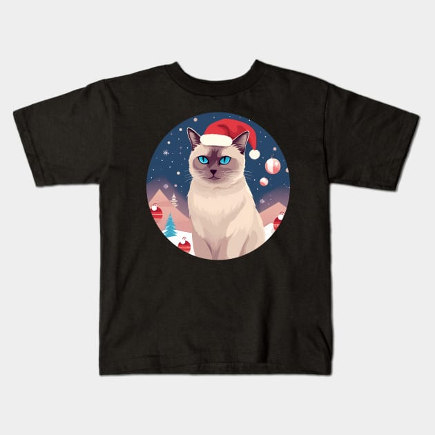 Burmese Cat Xmas, Love Cats Kids T-Shirt by dukito